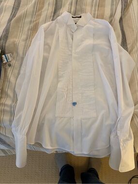 Milani White Tux Shirt with Classic Collar
